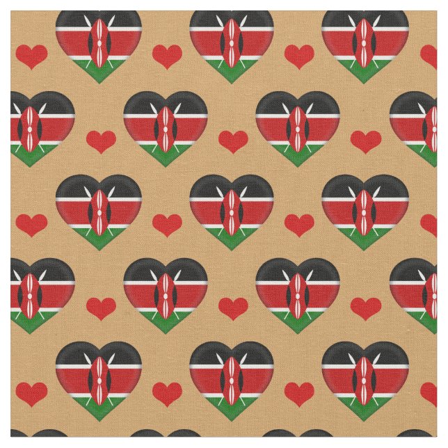 Tecido de moda do Quênia Flag & Red Heart /Quênia (Detalhe)