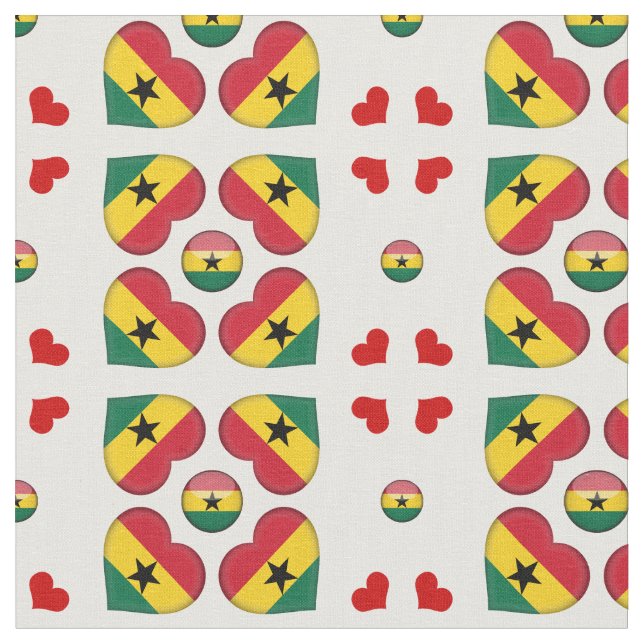 Tecido de moda Ghanaian Flag & Ghana Heart (Detalhe)