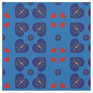 Tecido de moda Indiana Flag & Indiana Hearts / EUA