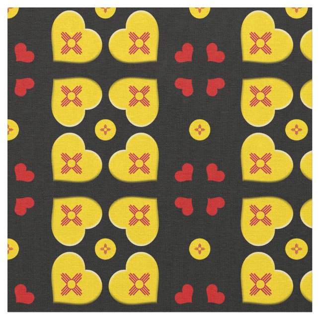 Tecido de moda New Mexico Flag & New Mexico Hearts (Detalhe)