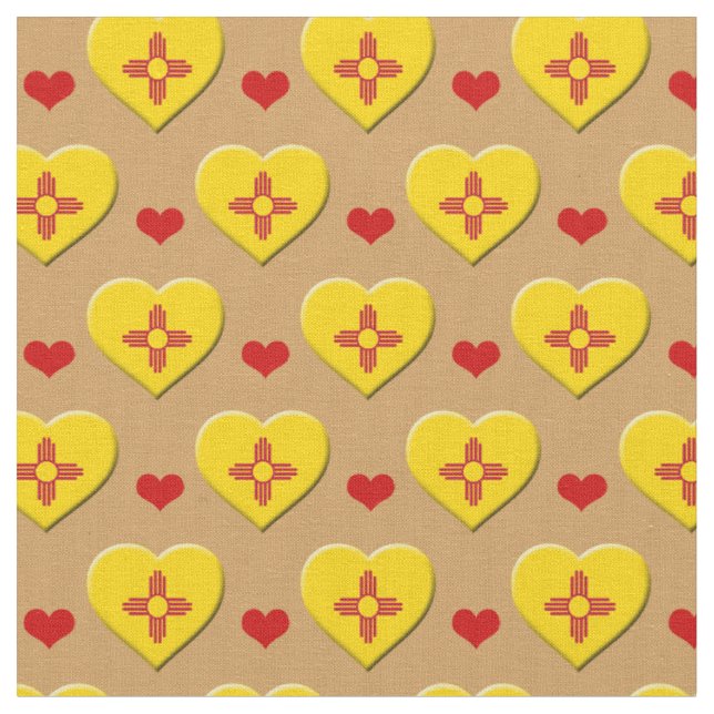 Tecido de moda New Mexico Flag & Red Heart / EUA (Detalhe)
