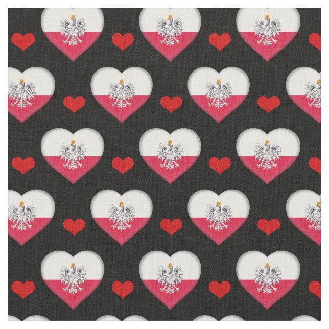 Tecido de moda polonês Flag & Red Heart /Polônia (Detalhe)