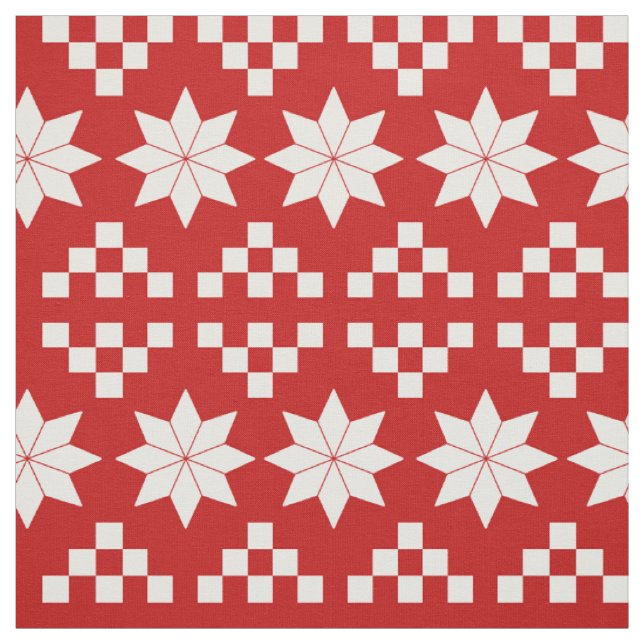 Tecido de Natal da Poinsettia Vermelha e Branca (Modelo)