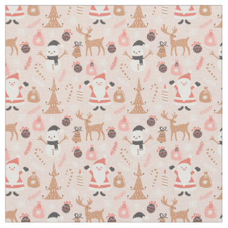 Tecido de Natal Rosa Whimsical