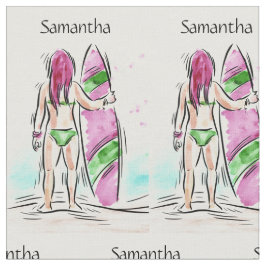 Tecido de nome personalizado do Surfer feminino