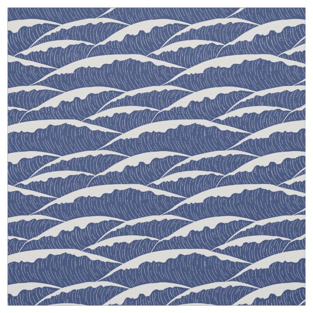 Tecido de ondas brancas e azuis escuras (Modelo)