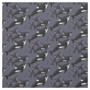 Tecido de Orca Assassino de Baleia Arte Natural Te