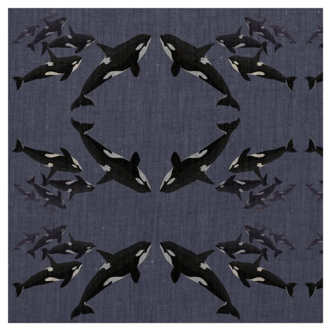 Tecido de Orca Assassino de Baleia Arte Natural Te (Modelo)