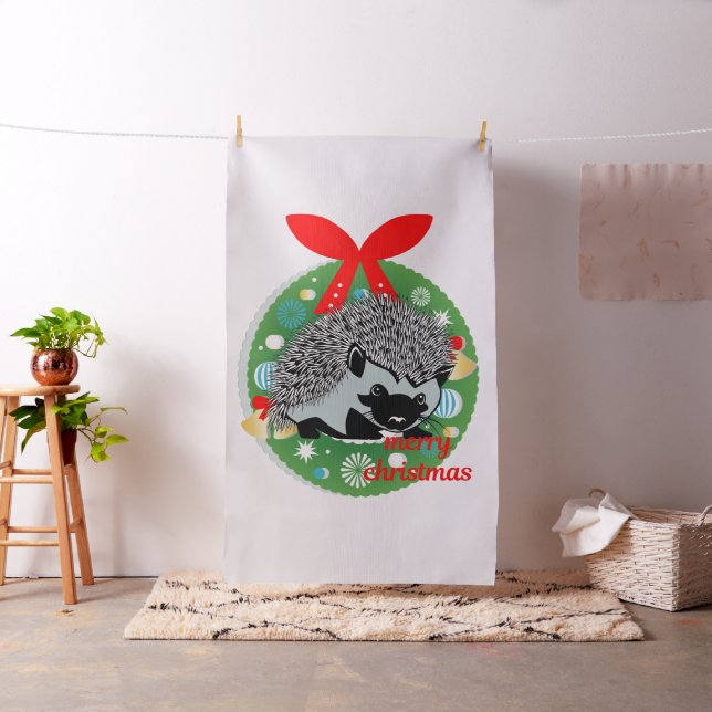 tecido de ouriço de natal alegre (In Situ)