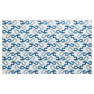 Tecido de padrão azul e branco