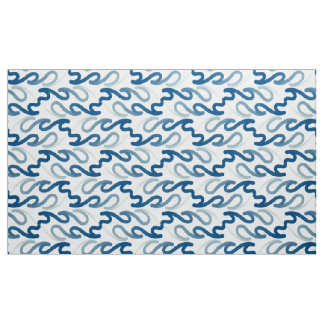 Tecido de padrão azul e branco