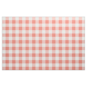 Tecido de padrão Coral Gingham