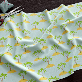 Tecido de Padrão da Ilha Tropical do Cartoon Palm