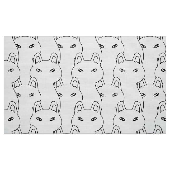 Tecido de padrão de arte de linhagem branca modern (Fat Quarter)