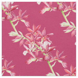 Tecido de padrão de arte orquídeo botânico