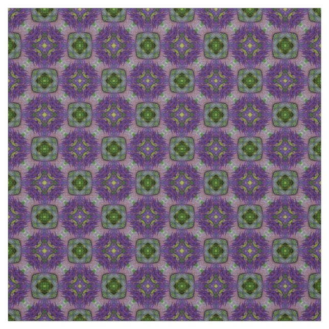Tecido de padrão de Azulejo roxo e verde vibrante (Modelo)