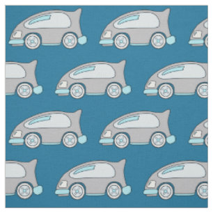 Tecido de padrão de carro azul para crianças