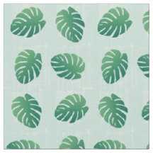 Tecido de padrão de folha verde monstera tropical