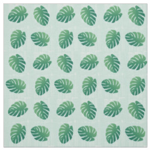 Tecido de padrão de folha verde monstera tropical