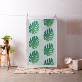 Tecido de padrão de folha verde monstera tropical