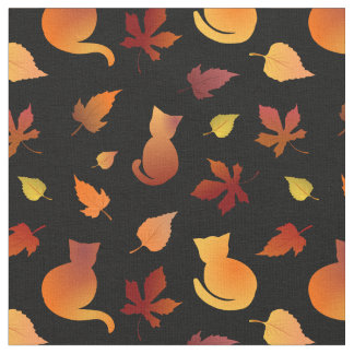 Tecido de Padrão de Gatos de outono