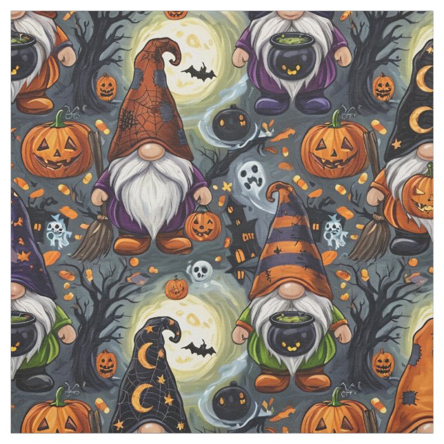 Tecido de Padrão de Gnomo de Halloween  (Modelo)