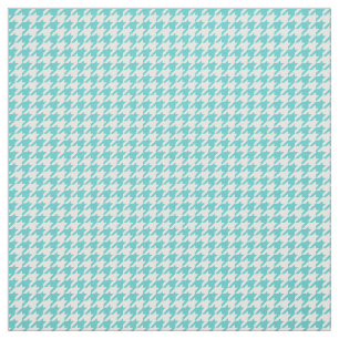 Tecido de Padrão de Houndstooth Branco Turquesa