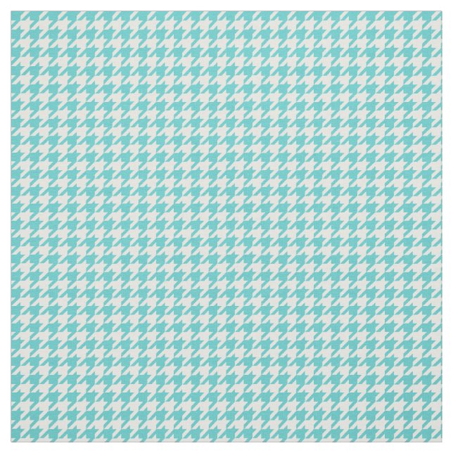 Tecido de Padrão de Houndstooth Branco Turquesa (Modelo)