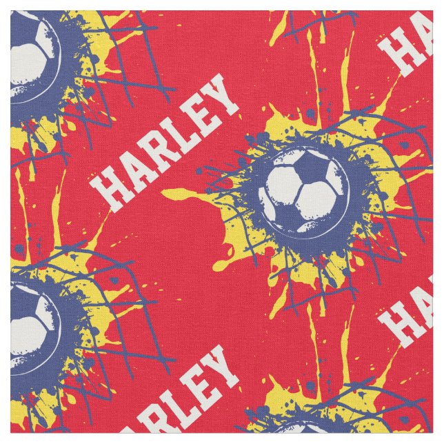 Tecido de padrão de nome personalizado do gol de f (Detalhe)