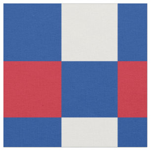 Tecido de padrão de tabuleiro vermelho, azul e bra