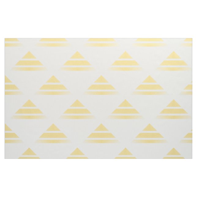 Tecido de padrão do triângulo branco amarelo (Fat Quarter)