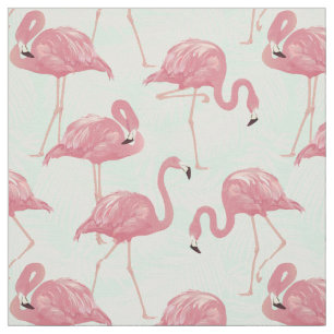 Tecido de Padrão Flamingos Rosa
