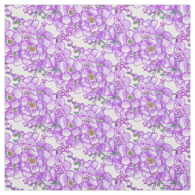 Tecido de padrão floral de "me-nots" roxo (Modelo)