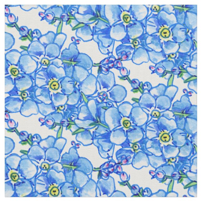 Tecido de padrão floral "me-nots" azul (Detalhe)