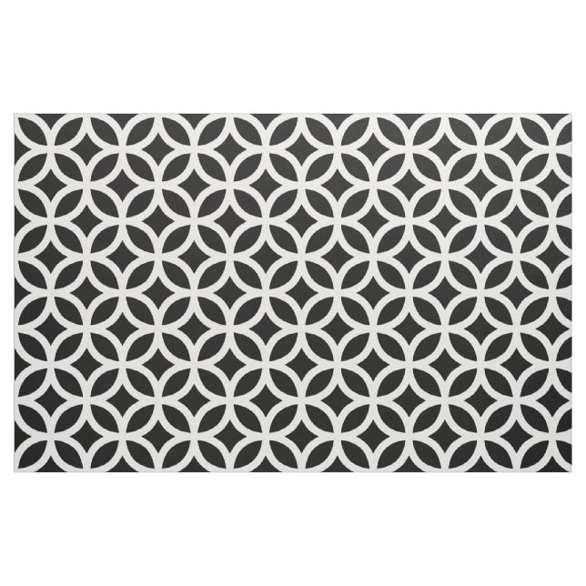 Tecido de padrão geométrico preto e branco (Jarda)