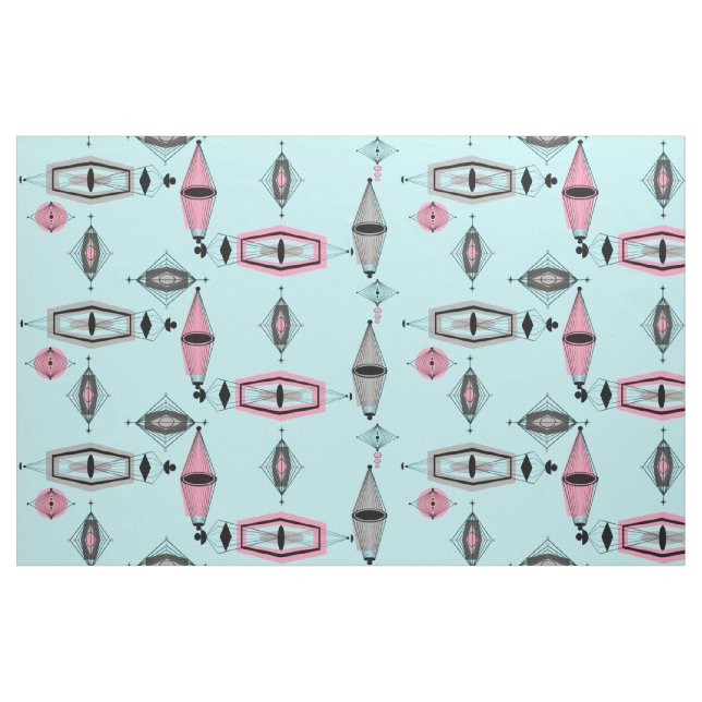 Tecido de Padrão Rosa Atômica e Cinza (Fat Quarter)