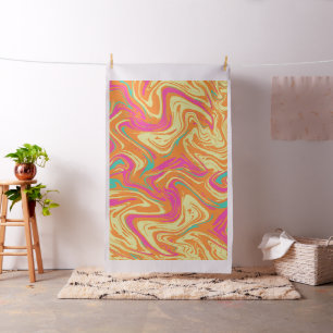Tecido de padrão rosa com Abstrato líquido