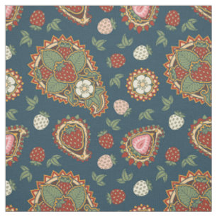 Tecido de padrão Strawberry Paisley