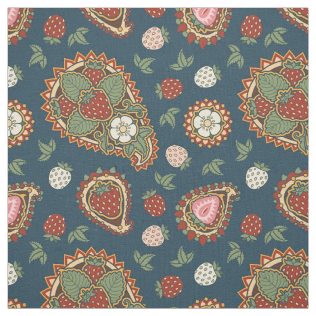 Tecido de padrão Strawberry Paisley (Modelo)
