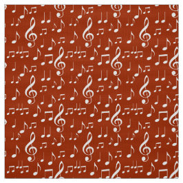 tecido de padrões de notas de música branca