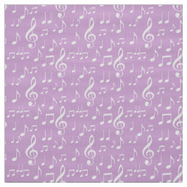 tecido de padrões de notas de música branca