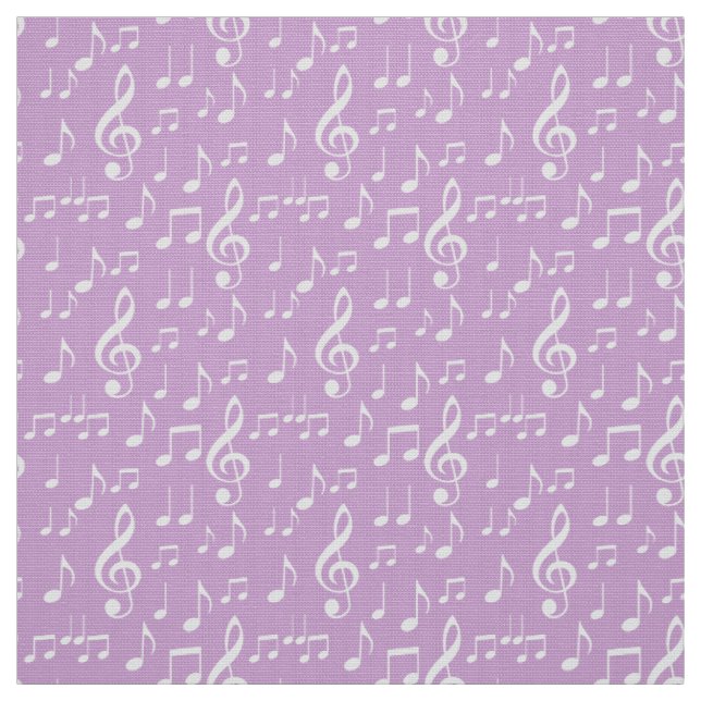tecido de padrões de notas de música branca (Modelo)
