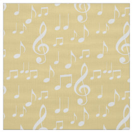 tecido de padrões de notas de música branca amarel