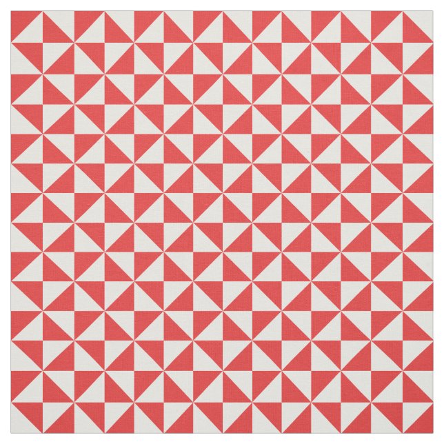 Tecido de padrões dos triângulos vermelhos brancos (Modelo)