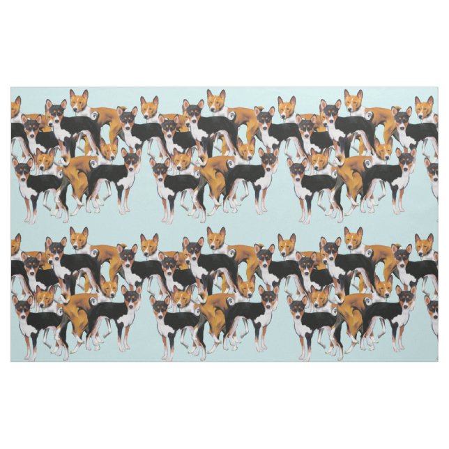 tecido de padrões ininterruptos Basenji (Fat Quarter)