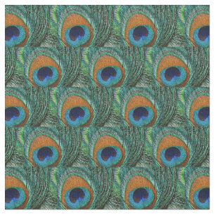 Tecido De Pavão - Marinho Azul Verde-Tan
