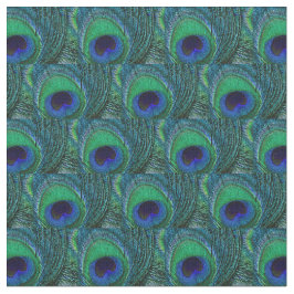 Tecido de pena de pavão - Verde, Teal, Azul, Marin