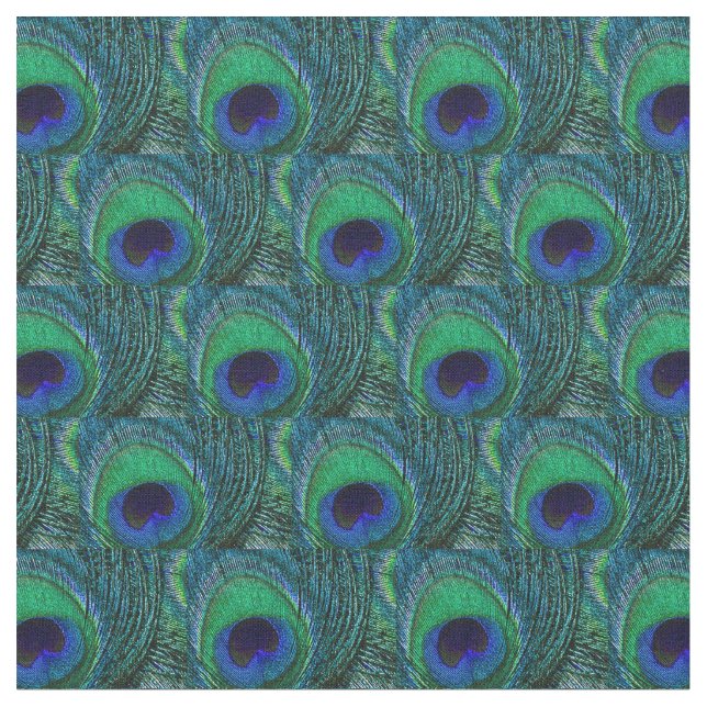 Tecido de pena de pavão - Verde, Teal, Azul, Marin (Detalhe)