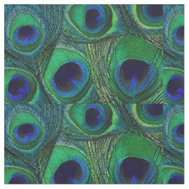 Tecido de pena de Peacock - Marinho azul verde-azu