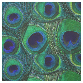 Tecido de pena de Peacock - Marinho azul verde-azu